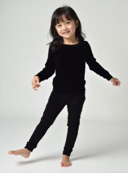 طقم بيجامة بناتي مخملي شتوي دافئ