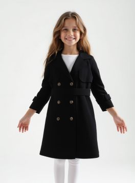 معطف شتوي طويل للفتيات بتصميم كلاسيكي أنيق