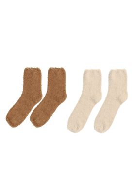 جوارب نسائية شتوية سادة وعالية بتصميم أنيق - زوجين