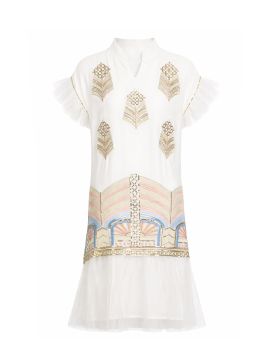 جلابية نسائية بتصميم عصري وتفاصيل التل وفصوص لامعة