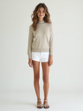 سترة شتوي بناتي بياقة عالية