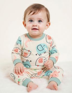 بيجامة شتوية للأطفال مريحة برسومات لطيفة