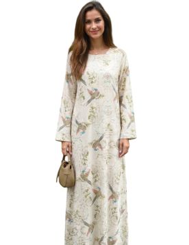 قميص نسائي طويل بنقوش الطبيعة