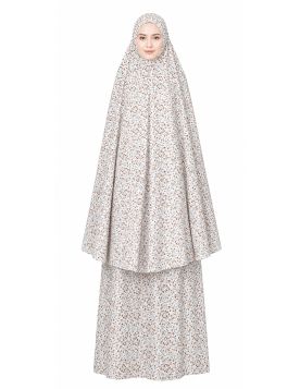 طقم صلاة نسائي مشجر خمار وتنورة