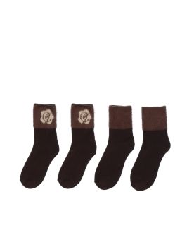 جوارب نسائية شتوية بلمسة وردة كلاسيكية - زوجين