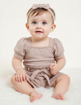 طقم بناتي صيفي ناعم – 3 قطع