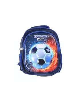 حقيبة مدرسية متعددة الجيوب بطبعة كرة قدم وحمالات قابلة للتعديل 
