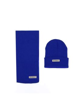 طقم شال شتوي رجالي قبعة بيني مع شال بتصميم بارز