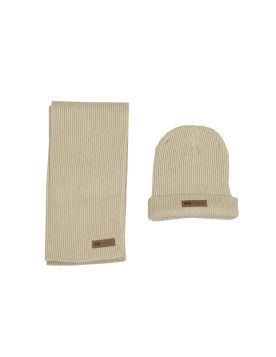 طقم شال شتوي رجالي قبعة بيني مع شال بتصميم بارز