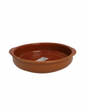 صحن فخار للتقديم بمقاس قطر 24 سم، الارتفاع 4.5 سم.**