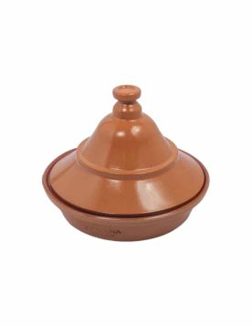 طاجن فخار بغطاء للطهي والتقديم بمقاس قطر 14 سم، الارتفاع 4 سم