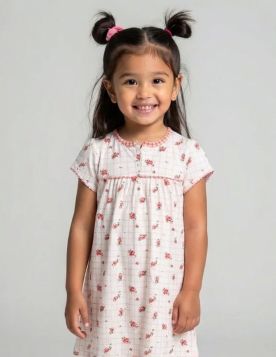 قميص بناتي بنقوش زهرية كلاسيكية