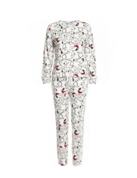 بيجامة نسائية شتوية دافئة بطبعات سنوبي