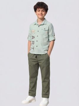 طقم ولادي كاجوال قطني ثلاث قطع