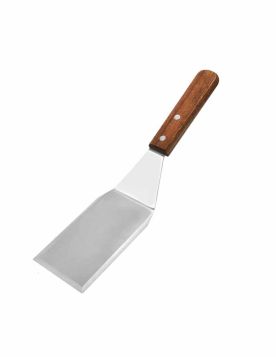 ملعقة مسطحة معدنية  بمقبض خشبي كامل