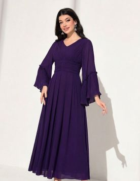 فستان نسائي فاخر بأكمام واسعة 