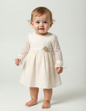 فستان بناتي أنيق بأكمام دانتيل