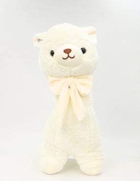 Gentle and soft-textured lama doll-O-White