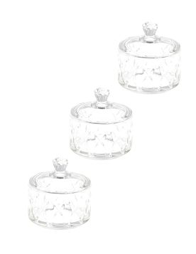 طقم زبديات تقديم زجاجية فاخرة مع أغطية