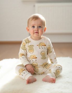 طقم بيجاما ولادي قطني ناعم للأطفال