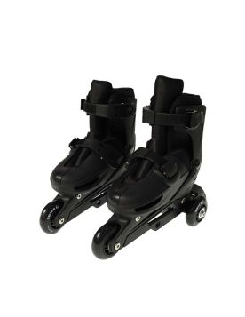 حذاء بعجلات متتالية قابلة للتعديل وحزامين أمان ومكابح