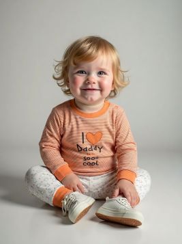 بجامة أطفال ولادية بنقوش كرتونية وعبارة محببة