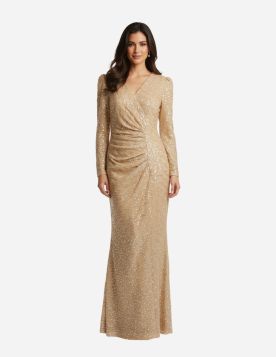 فستان سهرة براق بتصميم الزمزمة الأنيق