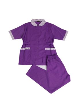 طقم زي عاملة منزلية كلاسيكي بلمسات منقوشة