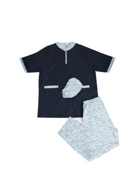 طقم زي عاملة منزلية عملي بلمسات منقوشة - 3 قطع