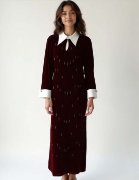 جلابية شتوية مخملية أنيقة لمناسباتك