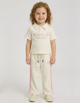 طقم بناتي ترنج بياقة بولو - قطعتين