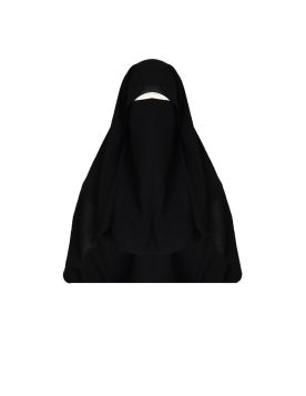 نقاب بمطاط جانبي بطبقة طويلة ساترة للعين 