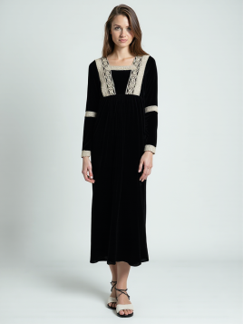 قميص نسائي شتوي مخملي بتطريز أنيق