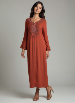 قميص نسائي شتوي مخملي بتطريز تقليدي فخم