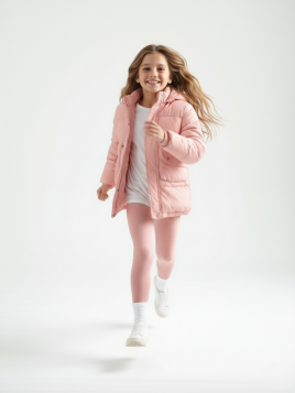 جاكيت شتوي طويل للبنات بتصميم عملي وجيب حقيبة مزين