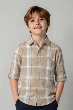 قميص كاروهات ولادي مريح