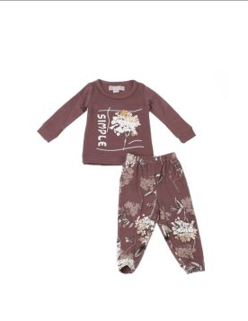 بجامة شتوية بناتي بأكمام طويلة وتصميم بسيط 