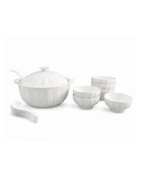 طقم قدر الشوربة السيراميك الفاخر للتقديم – 15 قطعة