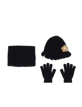 طقم شتوي بناتي قبعة وشال وقفازات