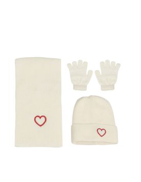 طقم شال شتوي وقبعة وقفازات للفتيات