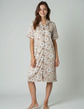 قميص نوم نسائي بنقوش الزهور