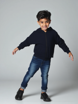 هودي ولادي أنيق بسحاب