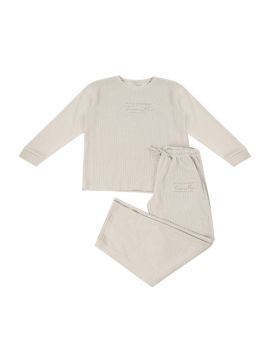 طقم بيجامة شتوي مضلع بتصميم رياضي