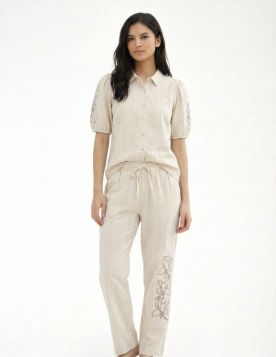 طقم بيجاما بناتي بنقوش زهرية