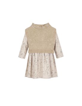 فستان شتوي أنيق للفتيات بطباعة لطيفة ونسيج ناعم